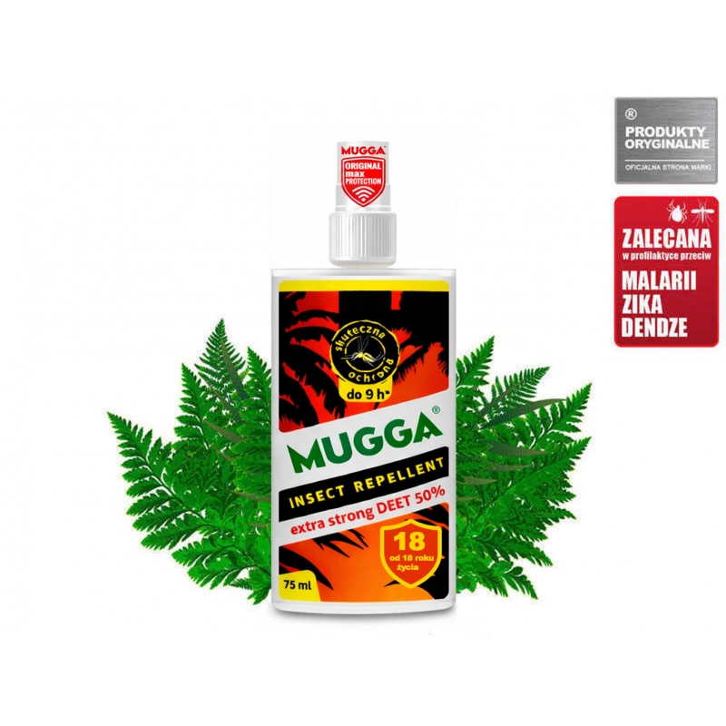 Mugga Strong Spray 50% DEET 75 ml na komary tropikalne